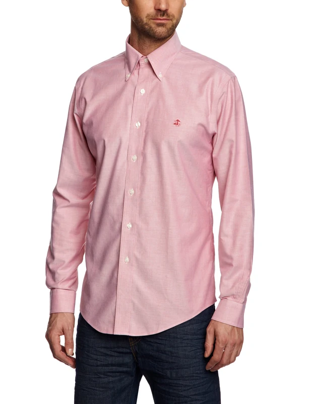 Brooks Brothers Non Iron Oxford Solid Slim Men's Shirt Red X-Large