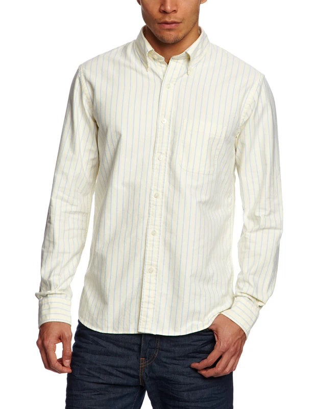 Brooks Brothers College Stripe Men's Shirt Yellow with Blue X-Large