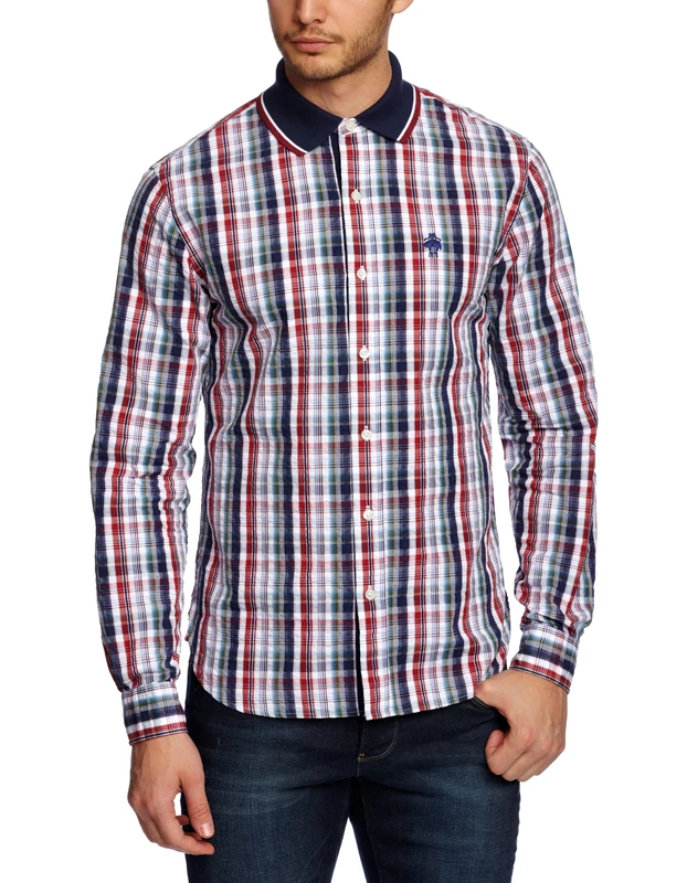 Brooks Brothers American Plaid Seersucker Men's Shirt Multi Medium