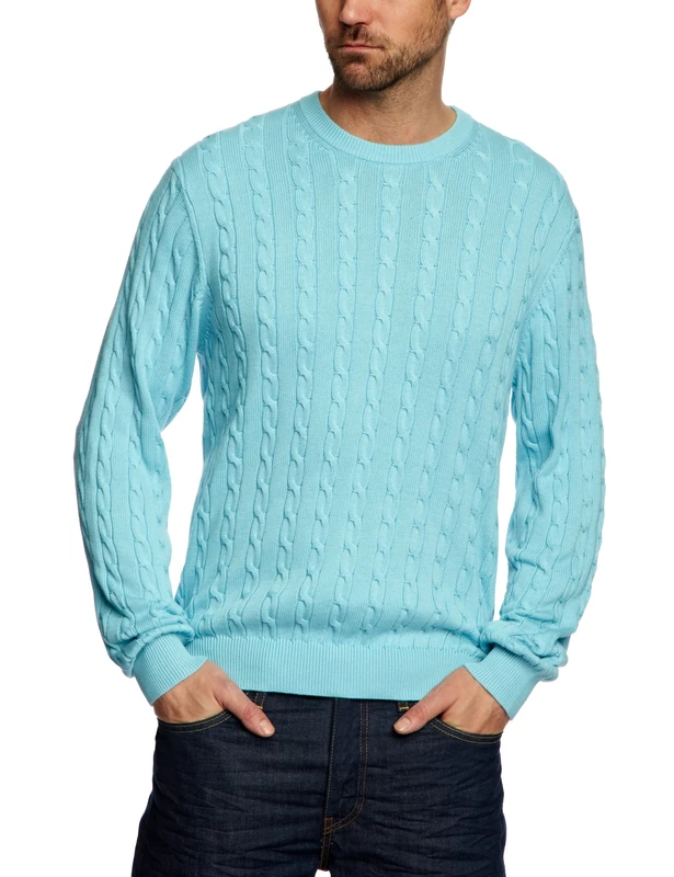 Brooks Brothers Long Sleeve Cable Crew Neck Pullover Men's Jumper Green Large