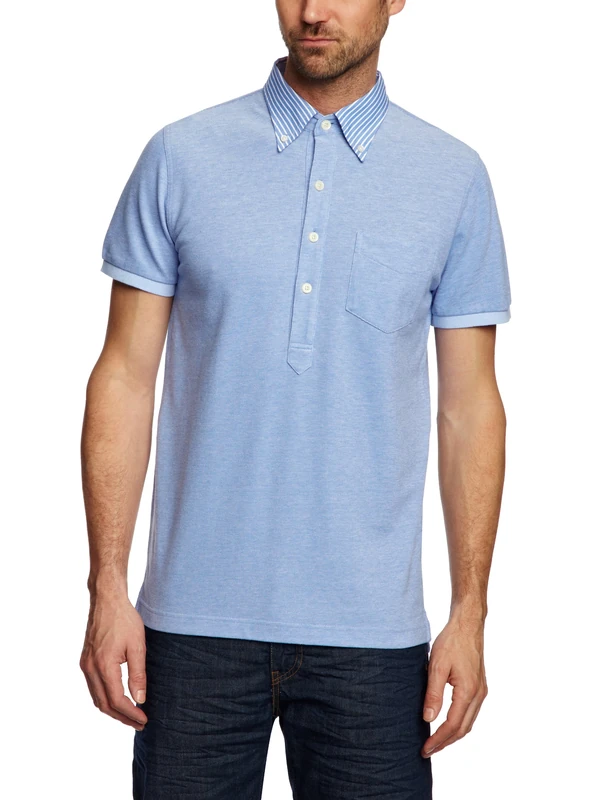 Brooks Brothers Long Placket Oxford Collar Men's Shirt Blue XX-Large