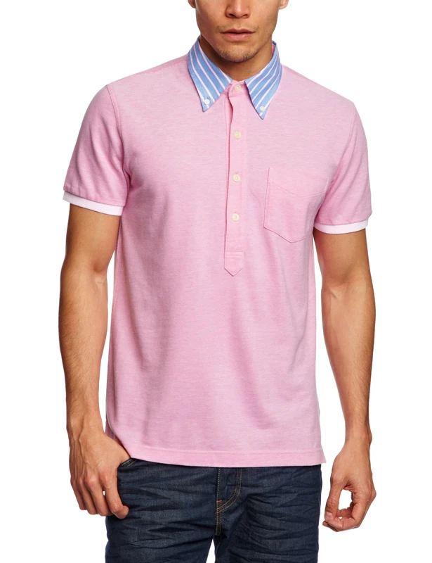 Brooks Brothers Long Placket Oxford Collar Men's Shirt Pink Medium