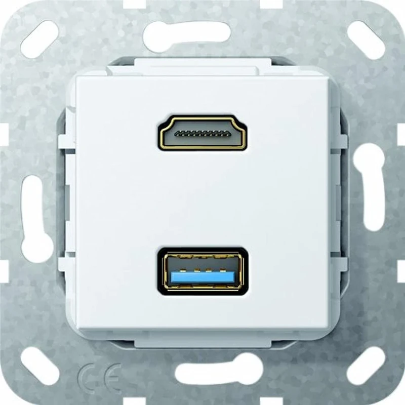 GIRA 567803 HDMI, USB 3.0 A Gender Changer Socket Pure White