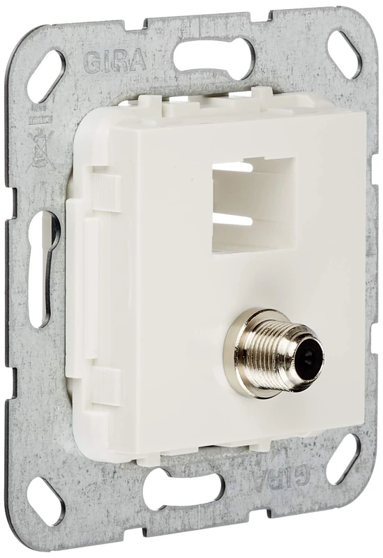 Gira 569703 MJ RJ45 Cat 6 A 10 GB/SAT F Gender Changer Insert Pure White