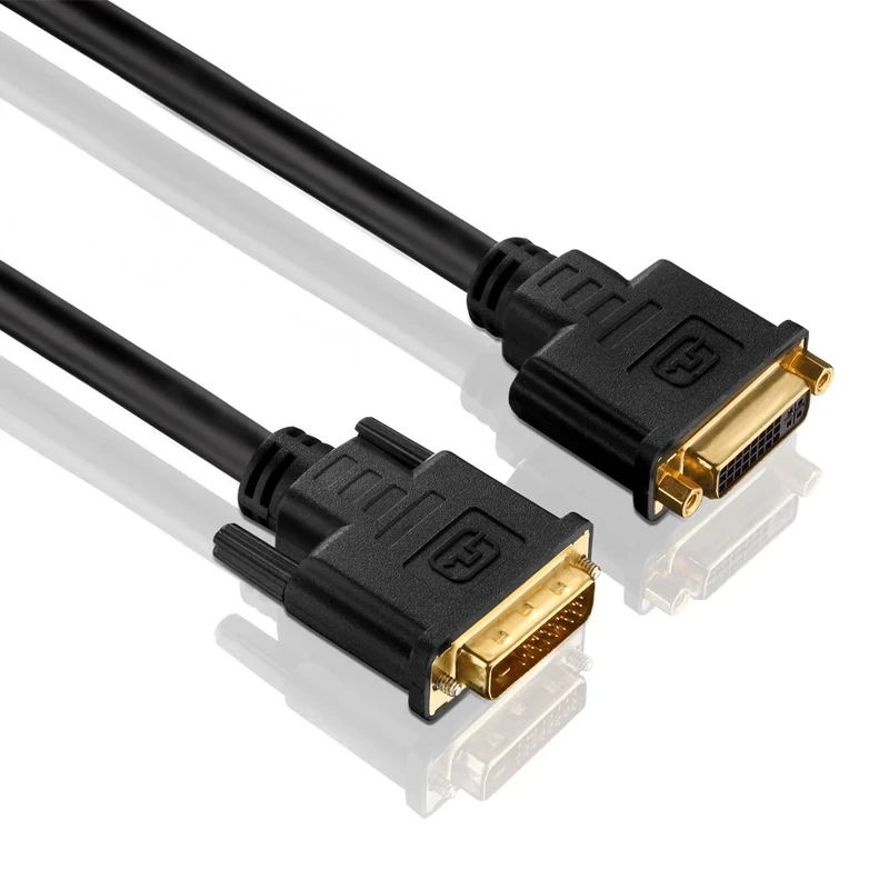 PureLink PureInstall Series Dual Link DVI Extension Cable with 24-Carat Gold-Plated Precision Connectors 2560 x 1600. DVI-D female to DVI-D 24+1-Pin male. High-purity OFC copper conductor. Triple shielded 100 % tested for use in professional AV environments.