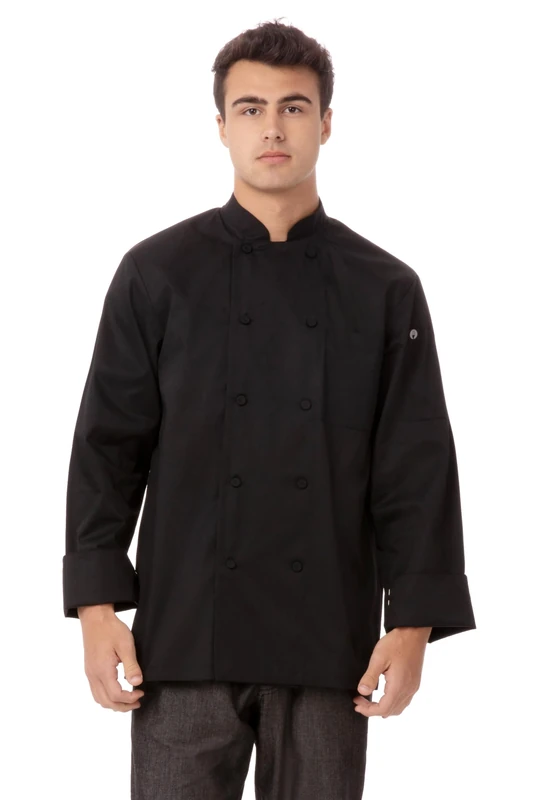 Chef Works Men's Jllsblk4xl Chefs-Jackets, Black, XXXXL