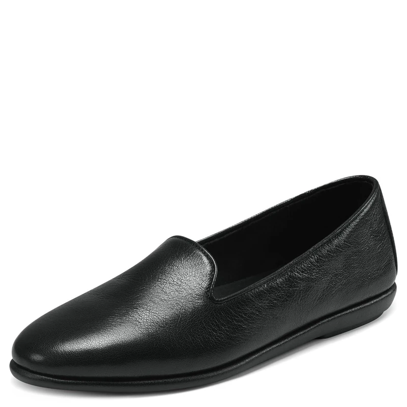 Aerosoles Women's Betunia Loafer, Black Leather, 10.5