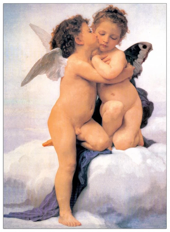 Artopweb Bouguereau The First Kiss Decorative Panel, Multi-Colour, 100x140 cm - Image 1