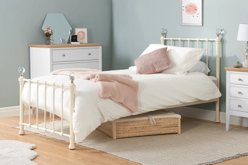 Birlea Jessica Bed - Metal, Cream, Single
