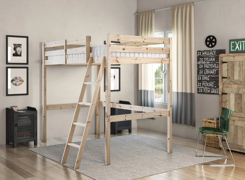 STRICTLY BEDS&BUNKS Loft Bunk Bed - 3ft single wooden high sleeper bunkbed - Ladder can go left or right - CAN BE USED BY ADULTS