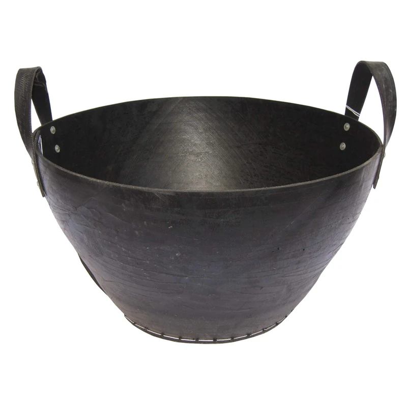 Metrox 99171 Rubber Log Basket Made of Recycled Tyres with 2 Carry Handles Height 34 cm Diameter Top 51 cm - Image 1