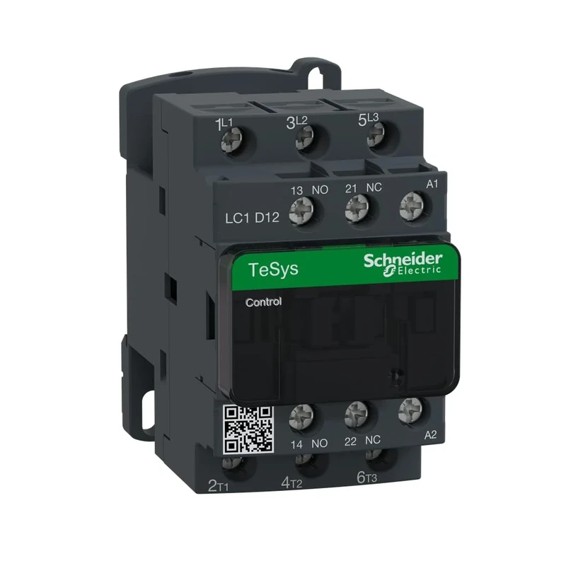 Schneider Electric TeSys Deca contactor,3P(3NO),AC-3/AC-3e,=440V 12A,120V AC coil,LC1D12G7