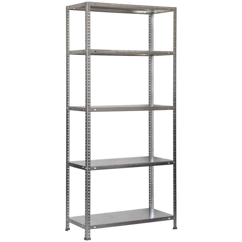 Simon Rack Garage Shelving Units 1800x900x300 mm, 5 Tier Steel Rack, 100 kg per Shelf, Galvanised - Comfort