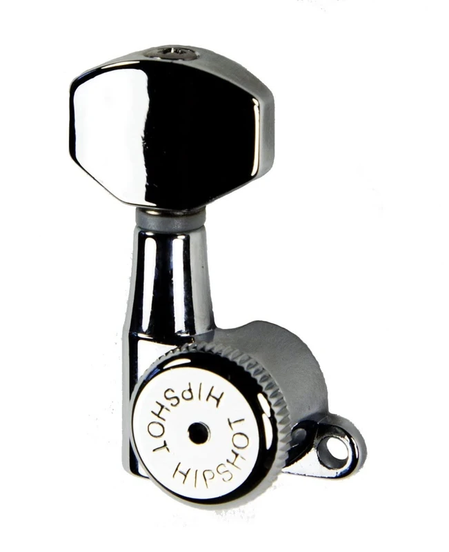 Hipshot Grip-Lock 6 inline Enclosed Staggered Post Locking Tuners - Chrome