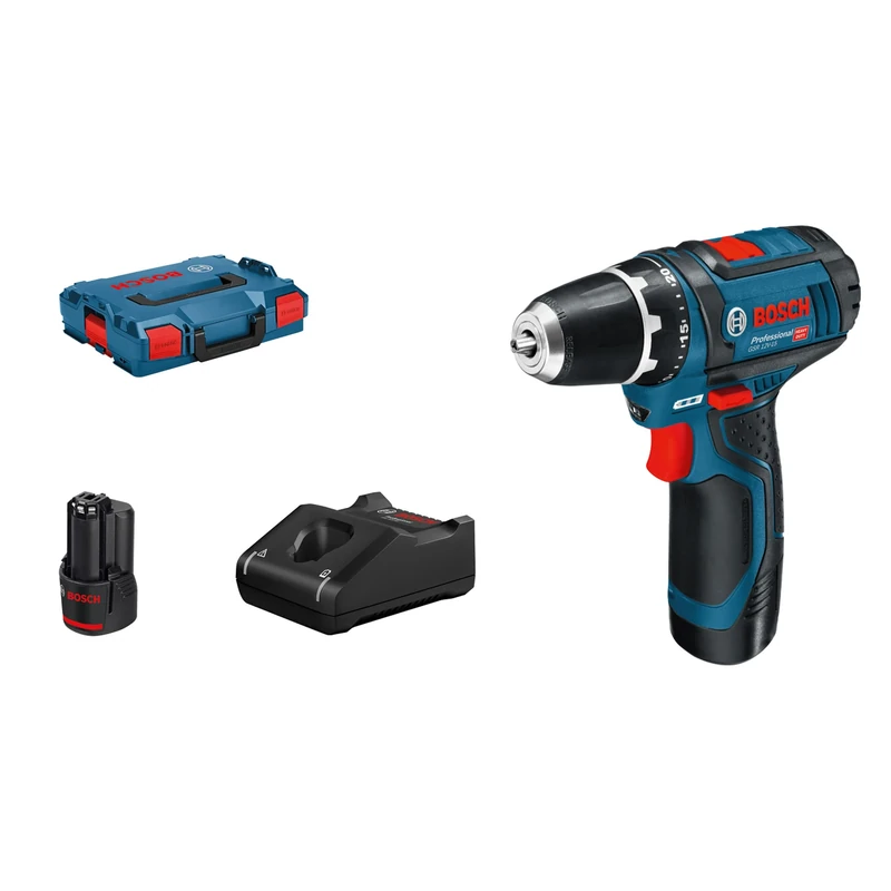 Bosch Professional 12V System GSR 12V-15 Cordless Drill/Driver (Incl. 1x 2.0 Ah Rechargeable Battery, GAL 12V-40 Charger, in L-BoxX)