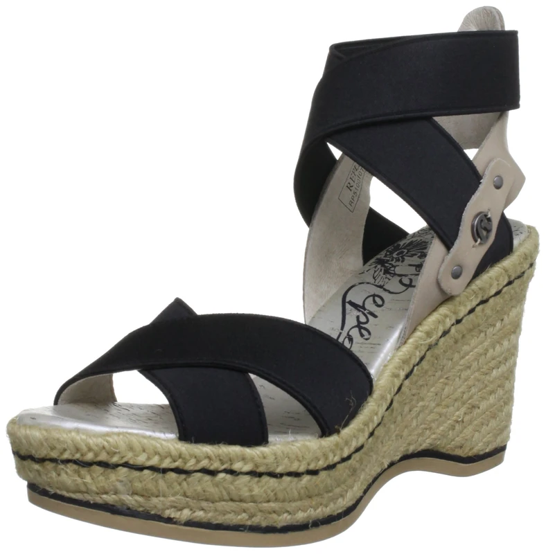 Replay Women's She Black Wedges GWP51 .002.C0010T.003 8 UK
