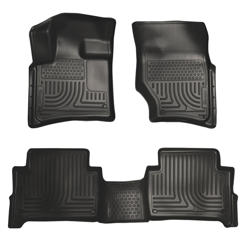 Husky Liners 96421 Fits 2007-15 Audi Q7 Bench, Black, Weatherbeater Front & 2nd Seat Floor Mats