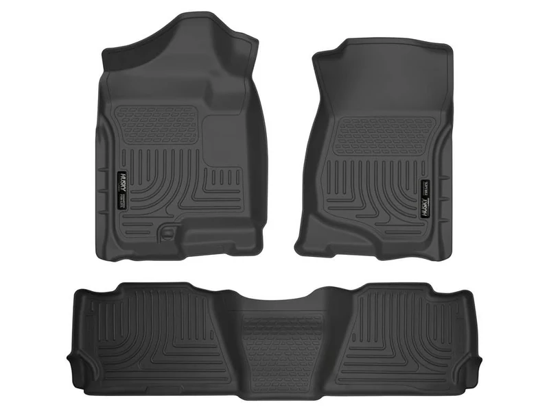 Husky Liners Weatherbeater Floor Mats | Fits 2007-2014 Cadillac Escalade/Chevrolet Tahoe/GMC Yukon | Front & 2nd Row, 3-pc Black - 98251