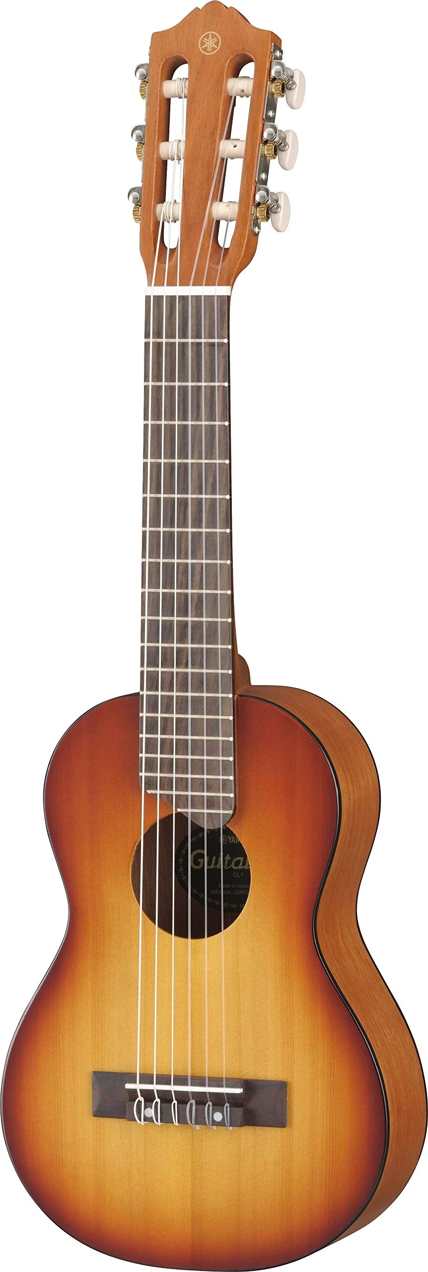 Yamaha Acoustic Guitalele, GL1 - A hybrid between guitar and ukulele (70 cm) with 6 Nylon Strings and Fitted Yamaha Gigbag - Tobacco Brown Sunburst