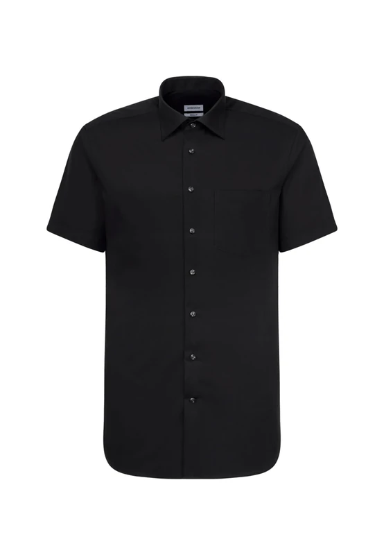 Seidensticker men's business shirt - regular fit - non-iron - Kent collar - short sleeves - 100% cotton