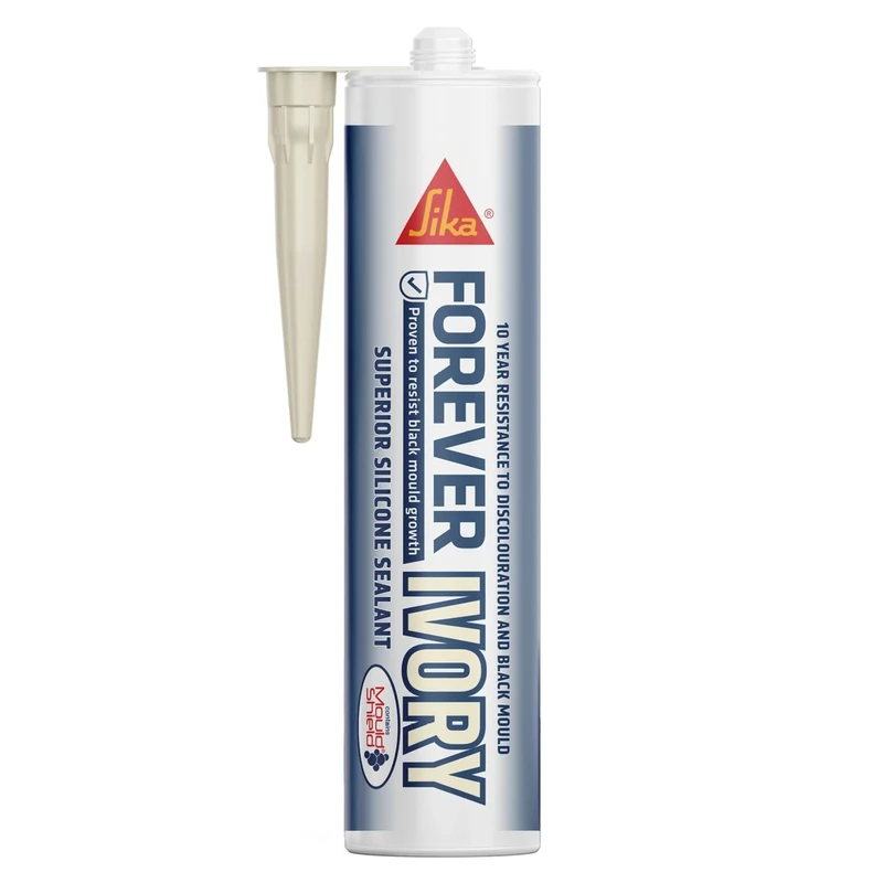 Everbuild Forever Ivory Anti-Mould Silicone Sealant – Permanently Waterproof – Suitable for Internal And External Use – Ivory – 295ml
