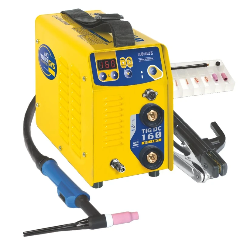 GYS TIG 160 DC 160 A Tig Lift Supplied Ready to Weld with Accessories - Yellow