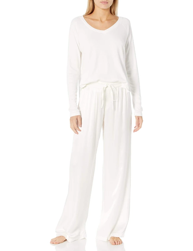 PJ Harlow Women's Jolie Satin Pant - white - S