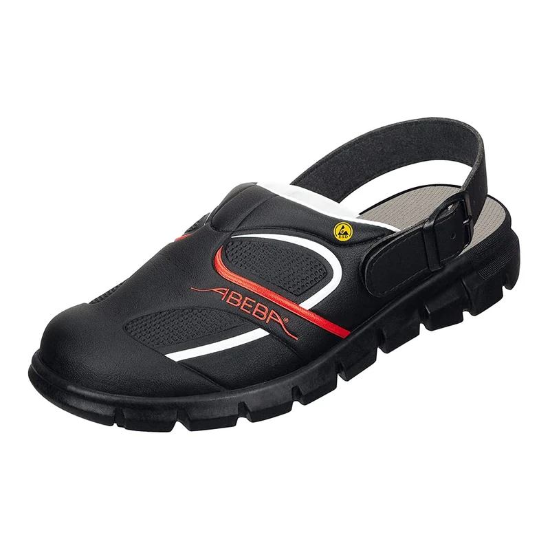 Abeba 37332-43 Size 43 "Dynamic" ESD-Occupational-Clog Shoe - Black/Red - Image 1
