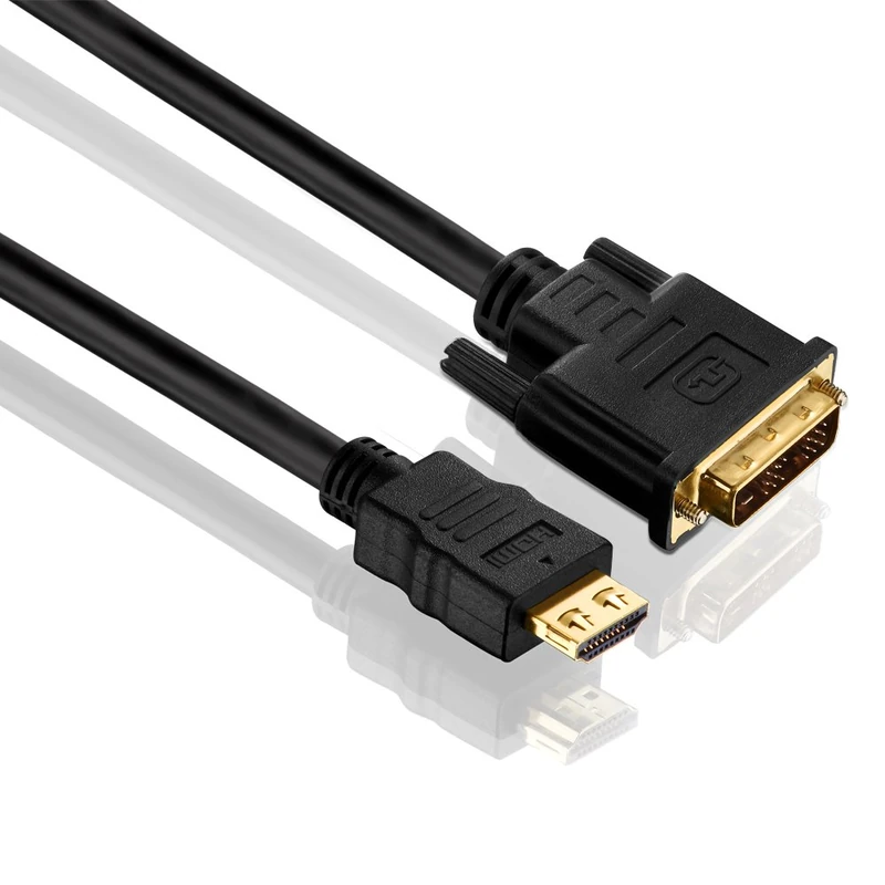 PureLink PureInstall Series Certified HDMI to DVI Cable with 24-Carat Gold-Plated Contacts / Full HD 1080p / 1920 x 1200 with Deep Colour and x.v.Colour HDMI A male to DVI-D Single Link 18+1 male Triple-shielded. Triple shielding and PureLink SLS (Secure Lock System). 100 % tested for use in professional AV environments.