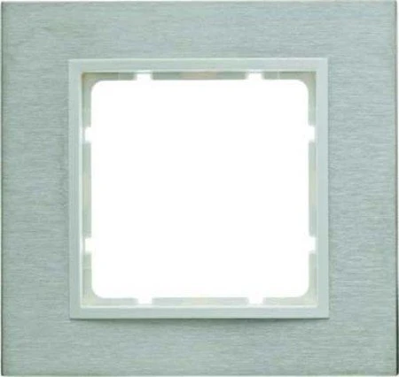 Hager B7 – Frame 1 Element Stainless Steel Matt Polar White