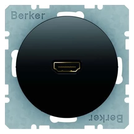 Hager 3315432045 – Toma High Definition Connection 90º R1/R3 Black Gloss - Image 1