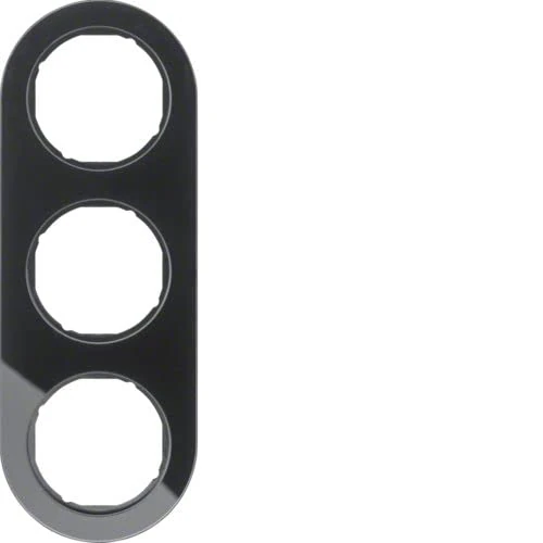 Hager r.Classic - Rclassic 3 Elements Black Glass Frame