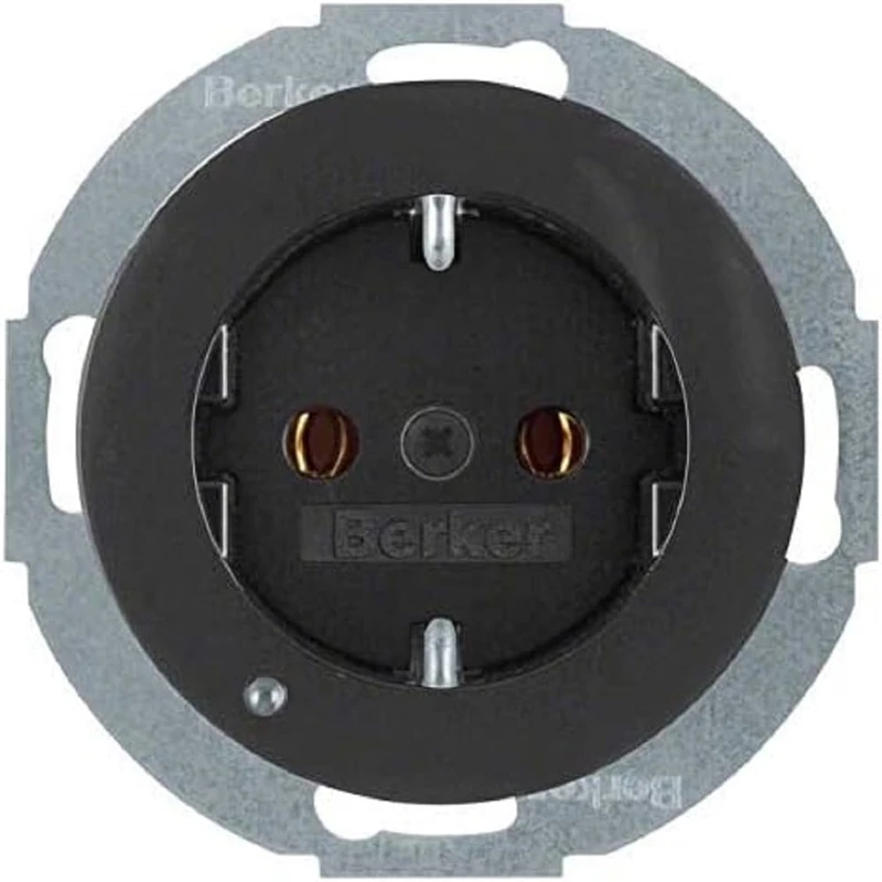 Hager – Toma Current SCHUKO R1/R3 with LED Black Gloss