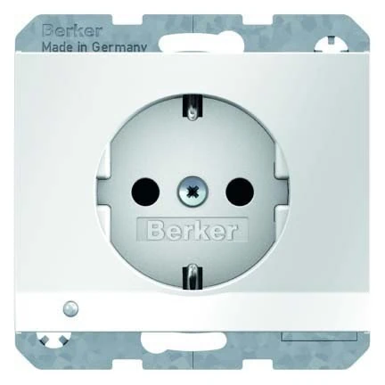 Hager K1 – LED Socket, White Orientation, Polar Gloss - Image 1