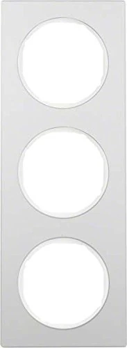Hager R.3 – Frame A3 Aluminium 3 Elements White Polar - Image 1