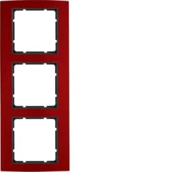 Hager B3 – 3 Elements Aluminium Frame Red Anthracite