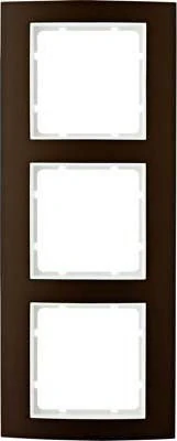 Hager B3 – 3 Elements Aluminium Frame Marron Polar White