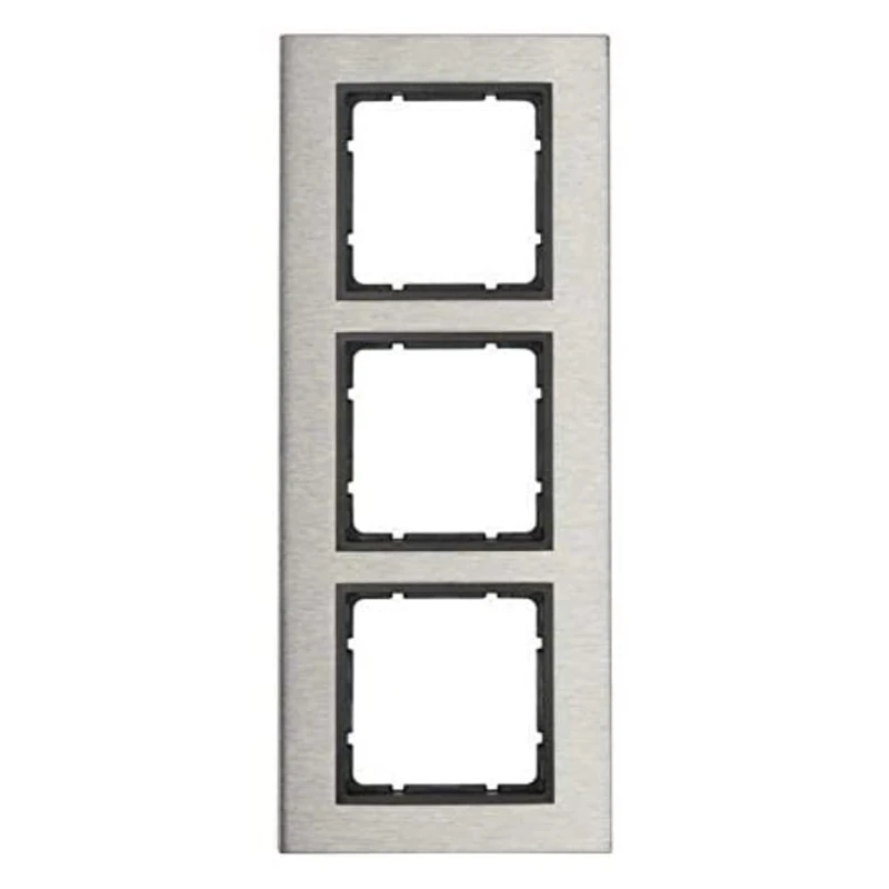 Hager B7 – Frame 3 Elements Vertical Stainless Steel Anthracite Matt