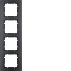 Hager B3 – Frame 4 Elements Black Aluminium Anthracite