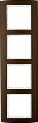 Hager B3 – Aluminium Frame 4 Elements Marron Polar White