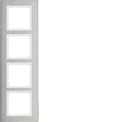 Hager B7 – Framework 4 Stainless Vertical Elements White Polar Matte