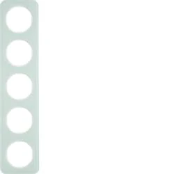 Hager r.1 - r1 Frame 5 Elements Glass White Polar - Image 1