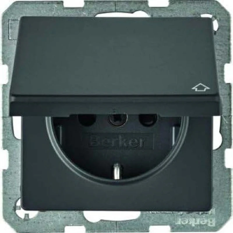 Berker Socket Q.1/Q.3 Anthracite, Velvet 47516086