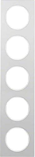 Hager r.3 R3 Aluminium Frame with 5 Polar White Elements