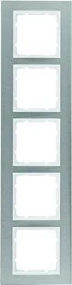 Hager B7 – Frame 5 Elements Stainless Vertical Polar White Matte