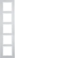 Hager B7 Frame with 5 Sections Aluminium/Matt Polar White