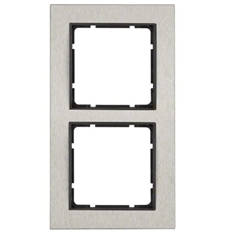 Hager B7 Horizontal Frame – 2 Elements Stainless Steel Anthracite Matt