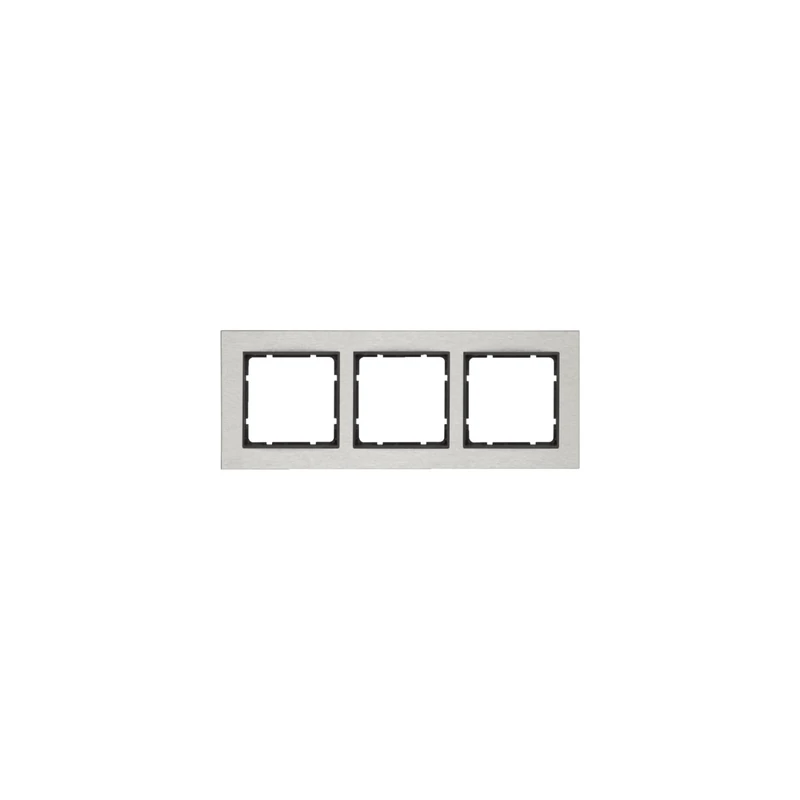 Hager B7 – Frame 3 Elements Horizontal Stainless Steel Anthracite Matt