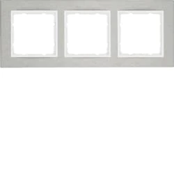 Hager B7 – Frame 3 Elements Horizontal Stainless Polar White Matte