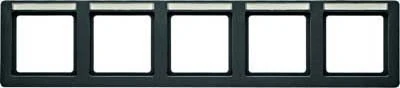 Hager q.1 - Frame with 5 Horizontal Elements Q1 Label Holder Anthracite Velvet - Image 1